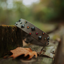 Load image into Gallery viewer, Handmade Biothane webbing dog collar with crystals and studs
