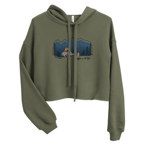 "Adventure is Out There" Crop Hoodie